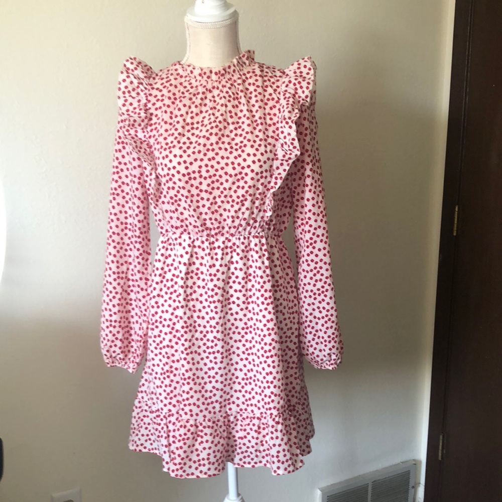 NWOT Pretty red and white floral dress